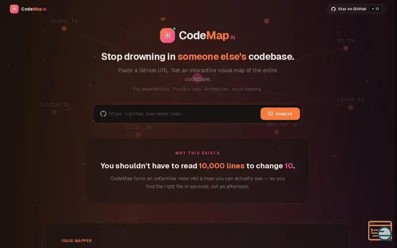 Screenshot of Code map ai