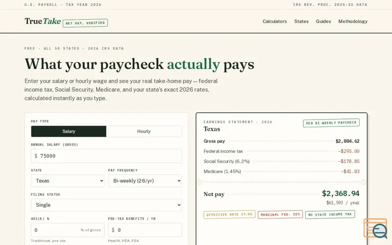 Screenshot of TrueTake