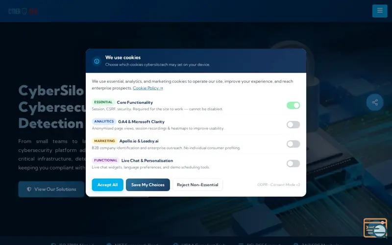 Screenshot of CyberSilo