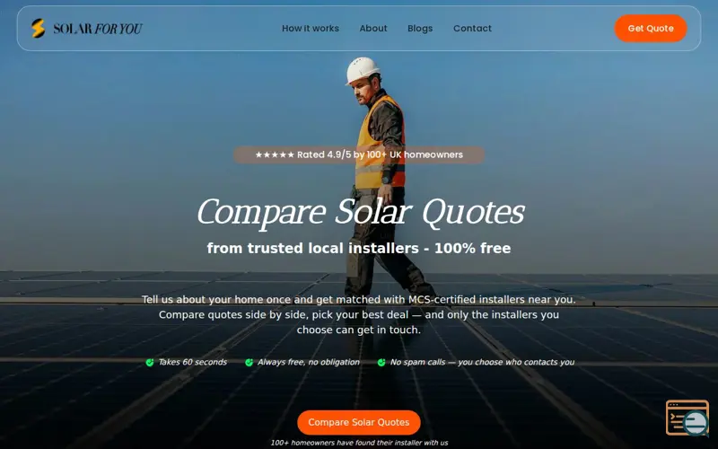 Screenshot of solarforyou.co.uk