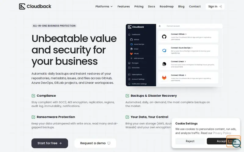Screenshot of Cloudback MCP Server