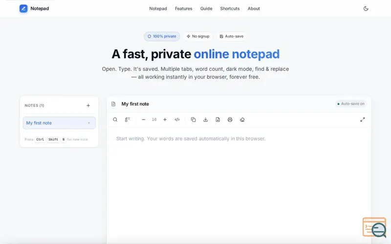 Screenshot of Notepad
