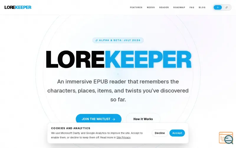 Screenshot of LoreKeeper