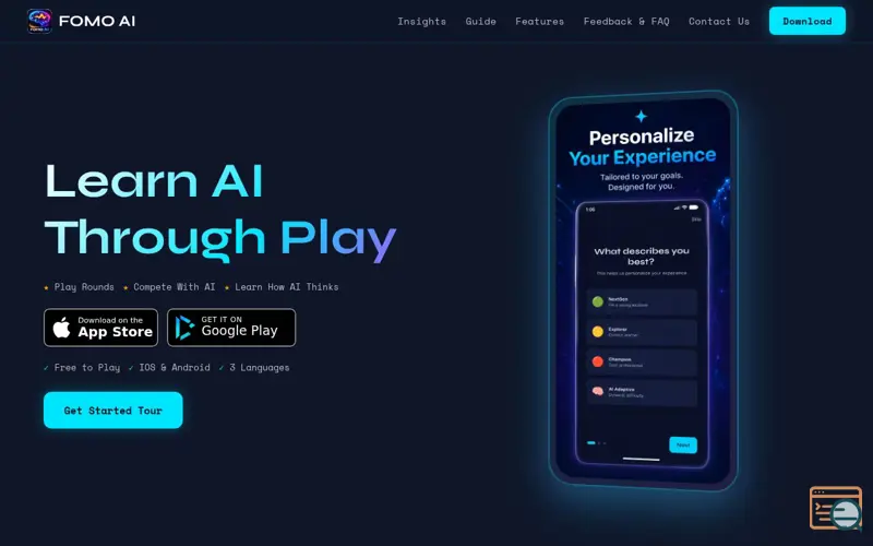 Screenshot of FOMO AI: Learn AI