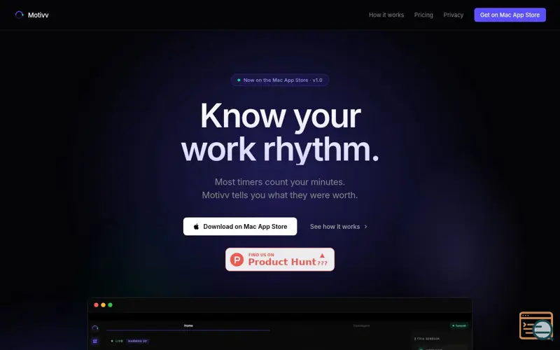 Screenshot of Motivv