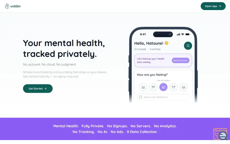 Screenshot of walden: Private Mood Tracker & Journal