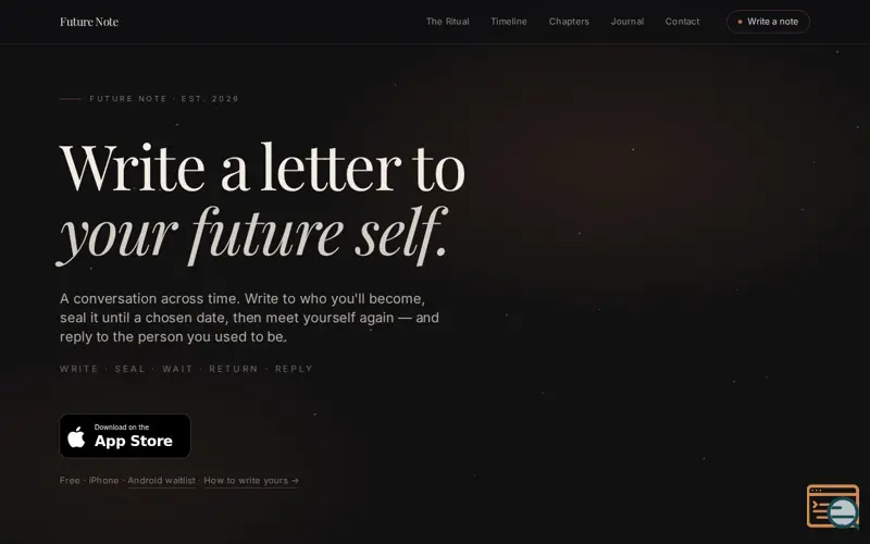 Screenshot of Future Note