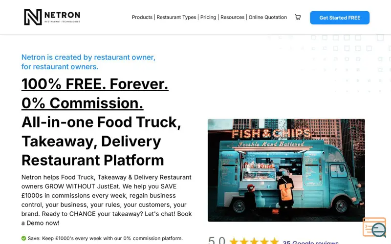 Screenshot of NetronEats Restaurant Platform