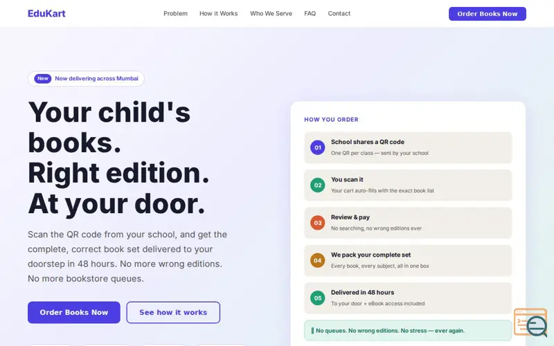Screenshot of EduKart — India's Book Delivery 