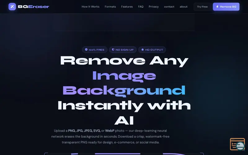 Screenshot of BG Eraser Tool