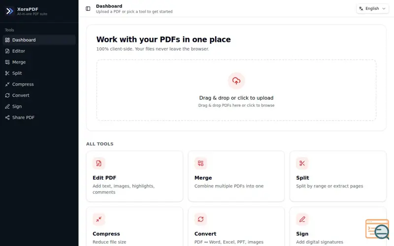 Screenshot of XoraPDF