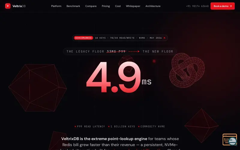 Screenshot of VeltrixDB
