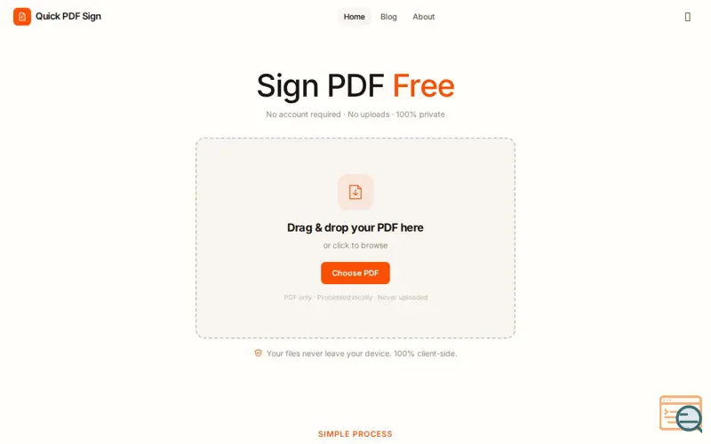 Screenshot of Quick PDF Sign