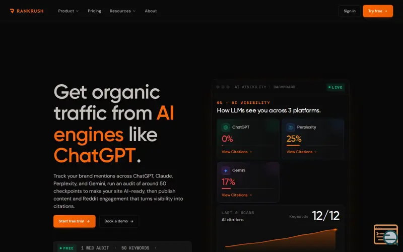 Screenshot of RankRush