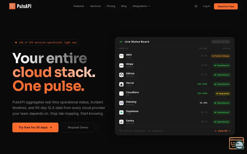 Screenshot of PulsAPI