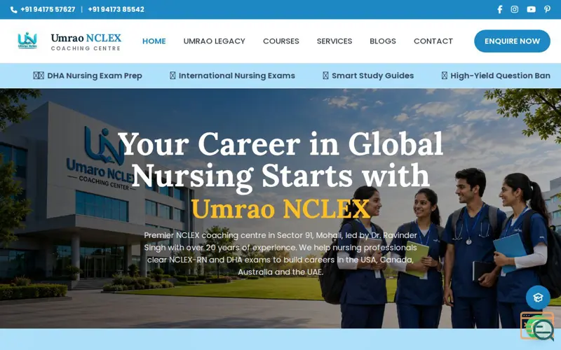 Screenshot of Umrao NCLEX Coaching Centre