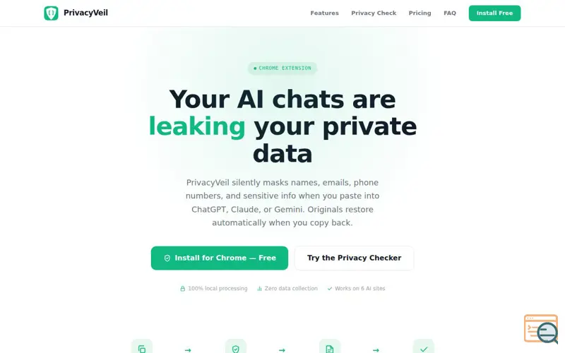 Screenshot of PrivacyVeil