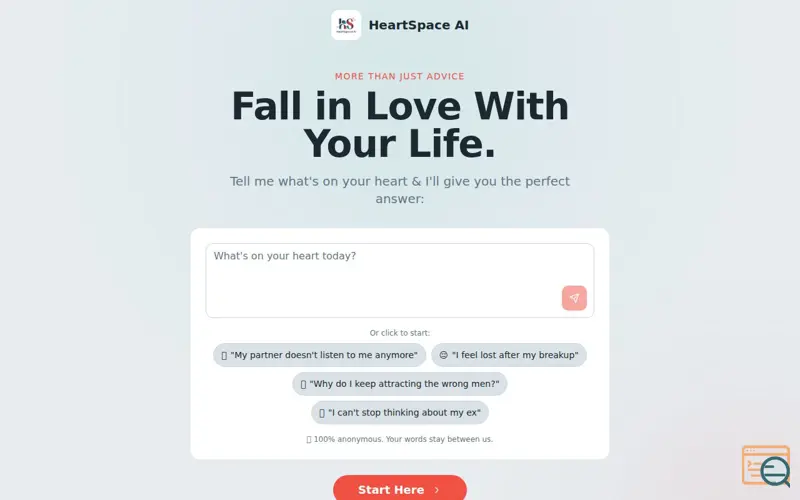 Screenshot of HeartSpace AI