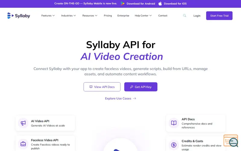 Screenshot of Syllaby API, a launch using Futurepedia
