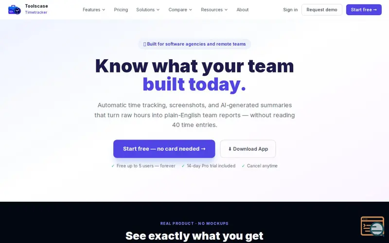 Screenshot of Toolscase Timetracker