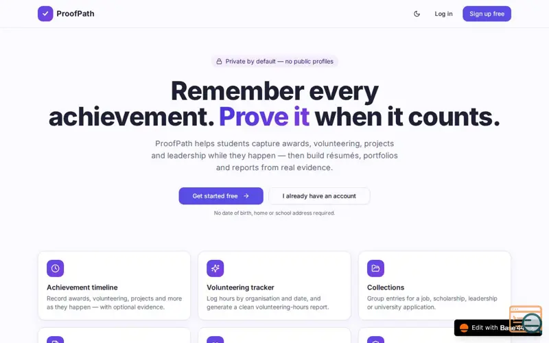 Screenshot of ProofPath 