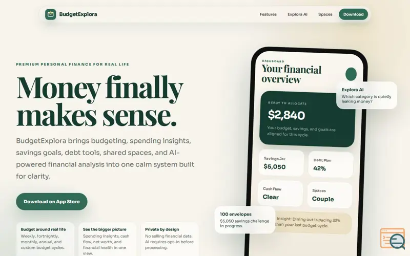 Screenshot of Budget Explora