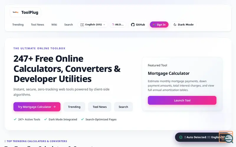 Screenshot of ToolPlug - The ToolBox Of The Internet