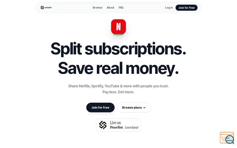 Screenshot of LetsSplit