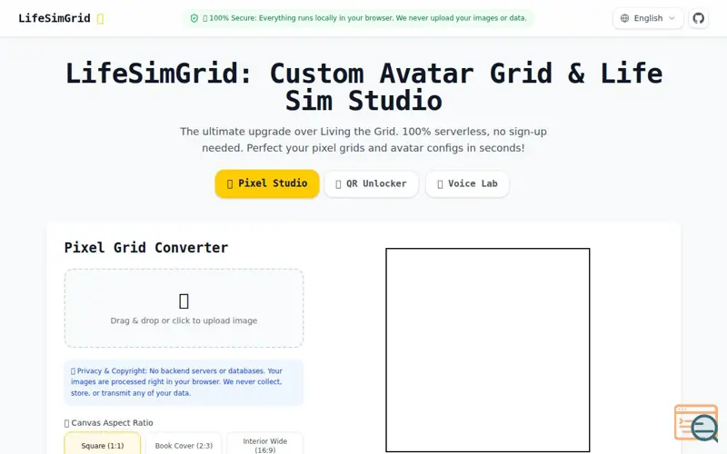 Screenshot of LifeSimGrid