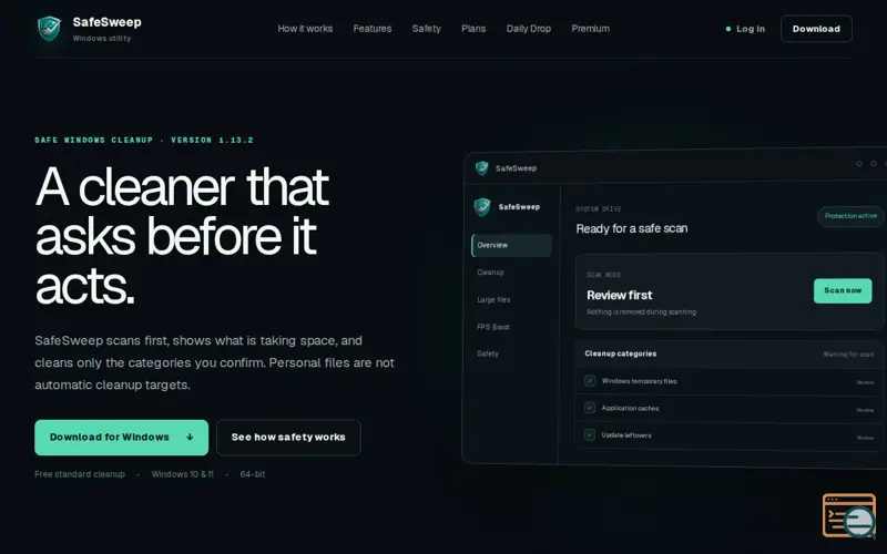 Screenshot of SafeSweep