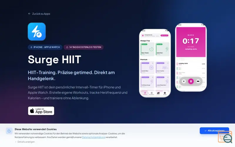 Screenshot of SurgeHiit