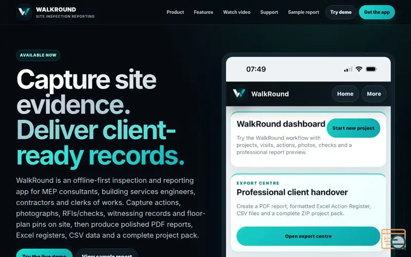 Screenshot of WalkRound