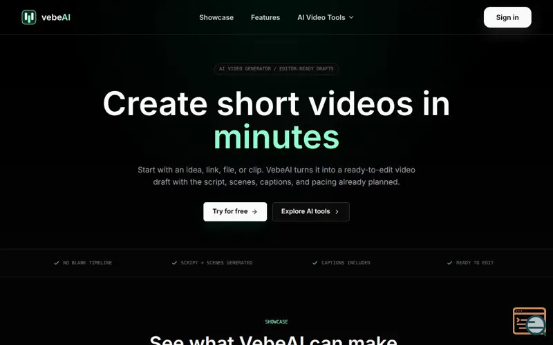 Screenshot of vebeAI