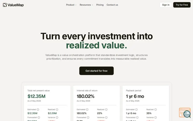 Screenshot of ValueMap