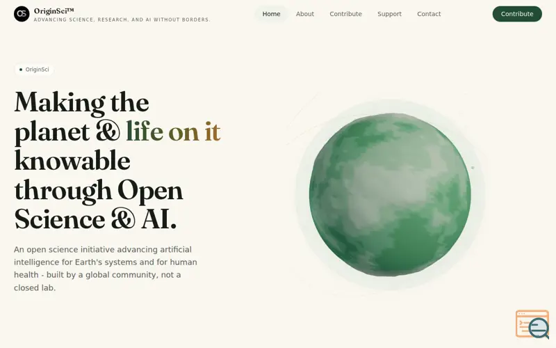 Screenshot of OriginSci