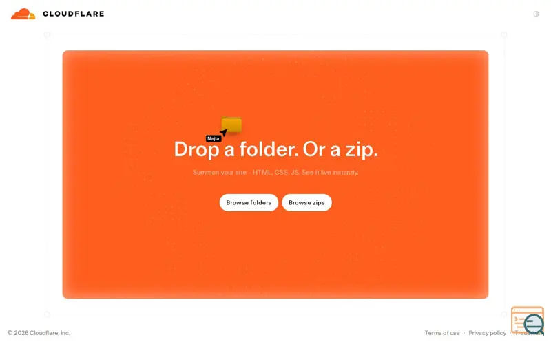 Screenshot of Cloudflare Drop