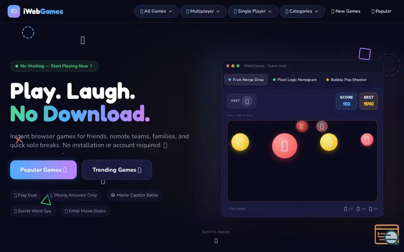 Screenshot of iWebGames