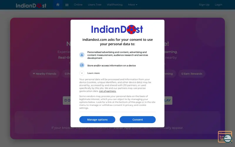 Screenshot of IndianDost