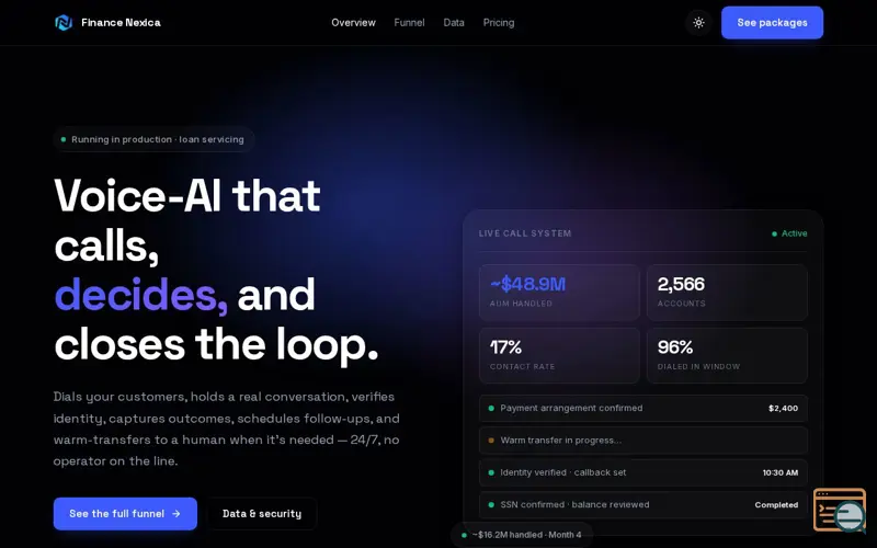 Screenshot of Finance Nexica