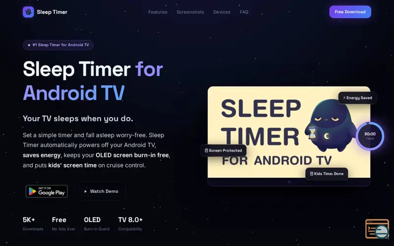 Screenshot of Sleep Timer for Android TV