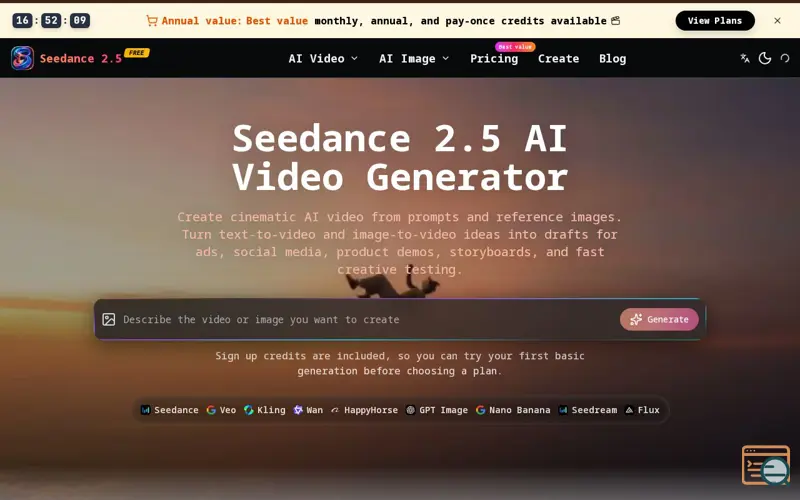 Screenshot of Seedance 2.5