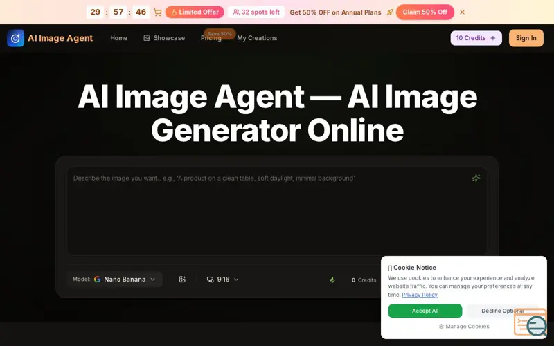 Screenshot of ai image agent