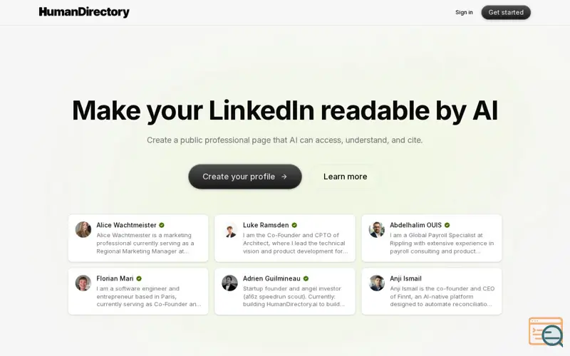 Screenshot of HumanDirectory