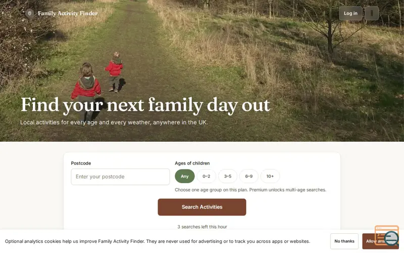 Screenshot of Family Activity Finder