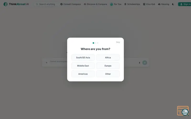 Screenshot of ThinkAbroad
