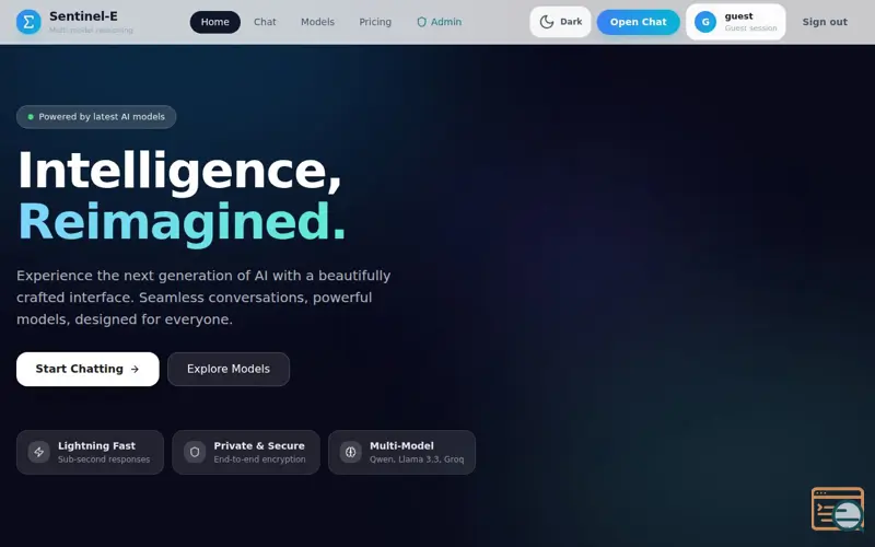 Screenshot of sentinel-e