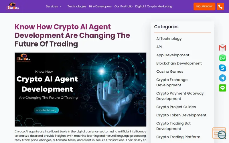 Screenshot of Crypto AI Agent 