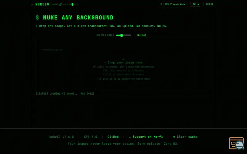 Screenshot of NukeBG