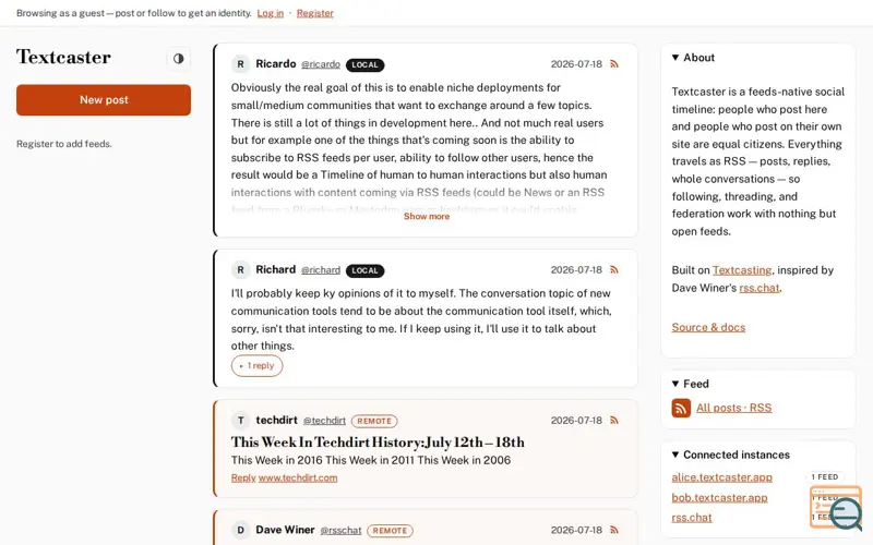 Screenshot of Textcaster