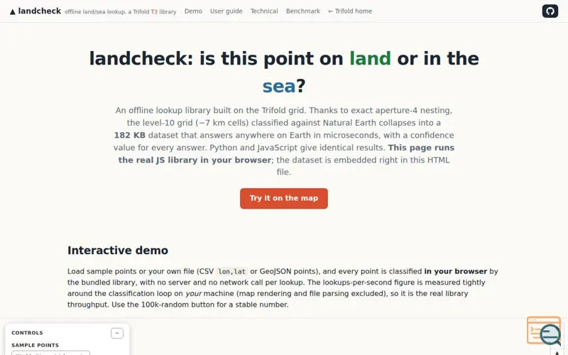 Screenshot of Landcheck
